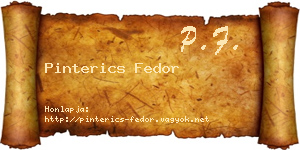 Pinterics Fedor névjegykártya